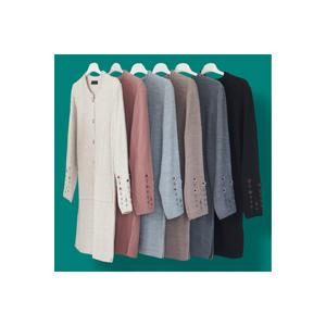 36-46 Cardigan floreale con tasche abbottonate sui polsi