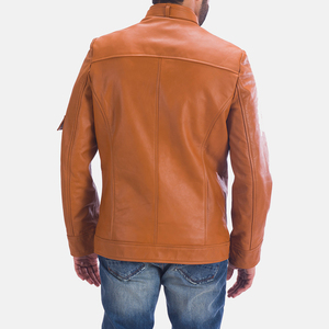 Blouson d'hiver en cuir pleine fleur de haute qualité, imperméable, respirant, éco-responsable, style motard - Product Image 2