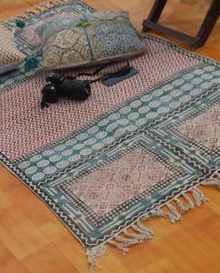 100% tapis de créateur en coton traditionnel avec travail de broderie pour la décoration intérieure multi-motifs pour une utilisation en voiture - Product Image 4