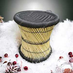 Tabouret tricoté en rotin noir bambou écologique Console incrustée d'os durable pour hôtel Patios de jardin extérieur Appartement Vente en gros - Product Image 5