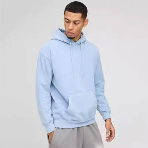 Sweats à capuche en molleton bouffant de haute qualité 500 Gsm pour hommes personnalisé votre logo de marque broderie surdimensionnée épaule tombante pour l'hiver - Product Image 4