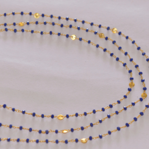 Royal Blue Star Charms Gold Plated <b>Rosary</b> Chain Wire Wrapped Rondelle Glass Beads Chain for DIY Jewelry Making Necklace Bracelet - Product Image 3