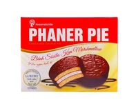 OEM 336g Biscuits sucrés moelleux au chocolat brun Phaner enrobés de sucre, fourrés aux guimauves, en vrac, durée de conservation de 12 mois