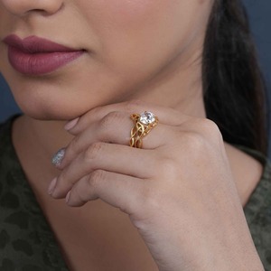 Bague Celtique Irlandaise en Diamant de Laboratoire Certifié IGI VVS à la Mode avec Or 14 carats Luxe Mode pour Femmes à Bas Prix - Product Image 2