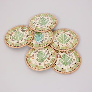 Juego de posavasos decorativos de nácar y ratán para decoración de fiestas, superventas con alta calidad, hecho en Vietnam - Product Image 5