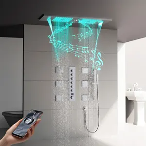 Pommeau de douche Led 900*300mm intégré au plafond avec musique son salle de bain ensemble de système de douche à affichage numérique froid et chaud