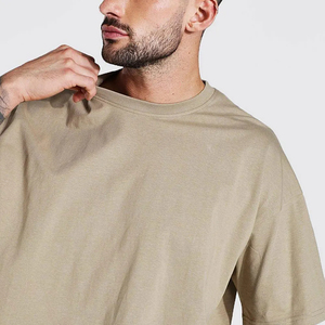 T-shirt en tricot pour homme, style streetwear, logo personnalisé, coupe ample vintage, 100% coton, design oversize écologique, nouvelle arrivée - Product Image 3