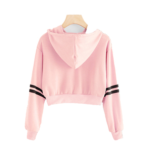เสื้อสเวตเชิ้ตมีฮู้ดสีแดงสำหรับผู้หญิง ทรงปกติ สีทึบ แขนยาว ผ้าถัก สำหรับใส่ในฤดูใบไม้ร่วง - Product Image 6