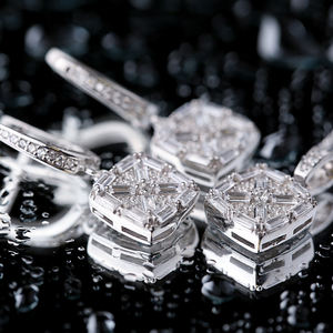 Pendientes colgantes de piedra Baguette, venta al por mayor turca, joyería de plata de ley 925 - Product Image 4