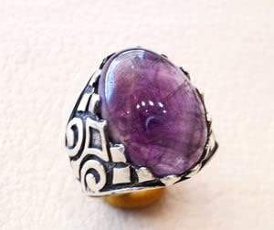 Wholesale <b>Men</b> Ring Natural Amethyst Gemstone February Birthstone Arabic Turkey <b>Mens</b> Signet Ring <b>Jewelry</b> 925 Sterling Silver Ring - Product Image 6