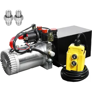 12V DC动力装置20夸脱液压泵单作用液压自卸拖车泵3200磅/平方英寸液压动力装置