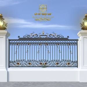 Clôture de jardin en fer forgé de luxe KHP, décoration ornementale artisanale pour les cours, revêtement en poudre de haute qualité, antirouille. - Product Image 2