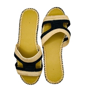 Boho-Inspired รองเท้าแตะสำหรับหน้าร้อน, รองเท้าโลฟเฟอร์ Raffia โมรอคโคธรรมชาติออกแบบได้ตามต้องการ - Product Image 1