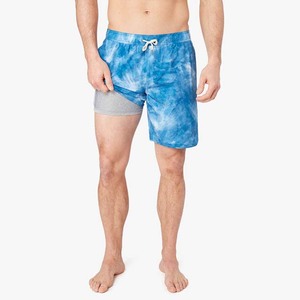 UPF 50 + Hombres 2025 Protección solar Boardshorts Casual Lona Cordón Bañadores con decoración vintage Patrón sólido - Product Image 3