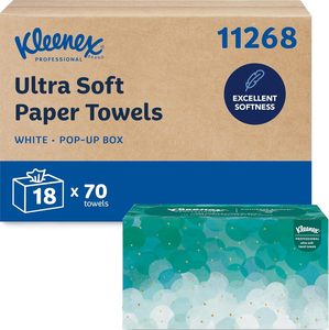 Toallas de Mano Kleenex Ultra Suaves en Caja Pop-Up, 8.9" x 10", 70 Hojas/Caja, 18 Cajas/Caja de Transporte (11268) - Product Image 4