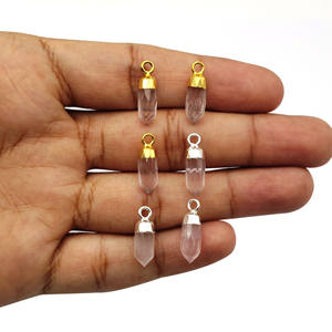 จี้ดอกกุหลาบควอตซ์5X13มม. สเตอร์ลิงเงินแฮนด์เมดพลอยอัญมณีทำเสน่ห์จี้เล็กๆสำหรับทำเครื่องประดับ - Product Image 1