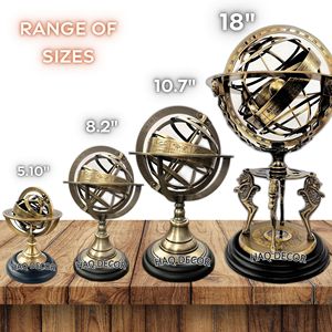 Globo esférico de León de 18 "con brújula, esfera armilar de latón macizo, decoración náutica, globo de astrolabio, regalo de León, decoración del hogar | - Product Image 6