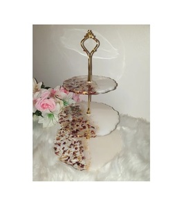 Soporte de pastel de 3 niveles de madera hecho a mano de la mejor calidad con taza de resina decoración del hogar manualidades regalos - Product Image 5