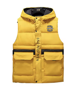 Personalizado al aire libre sin mangas de la burbuja chaqueta de lana caliente utilidad en blanco Running Puffer chaleco para los hombres - Product Image 1