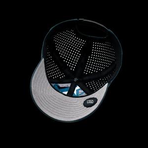 หมวกเบสบอลมีรูตัดด้วยเลเซอร์โพลีเอสเตอร์100% โลโก้ปักด้วย3D 6แผงออกแบบได้ตามต้องการ - Product Image 5