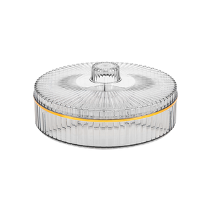 HOKORI Plateau rond avec 4 compartiments Organisateur polyvalent pour collations, épices ou accessoires - Product Image 1