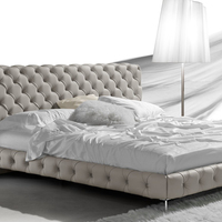 Neues modernes Design Nacht bett aus reinem Leder und Holz aus Samt gewebe