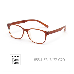 กรอบแว่นตา TamTam รุ่นคลาสสิก น้ำหนักเบา ป้องกันแสงสีฟ้า ทรงสี่เหลี่ยมเต็มกรอบ สีม่วง 855-1 กรอบอะซิเตท - Product Image 3
