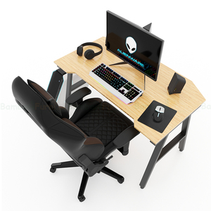 โต๊ะเกมมิ่งรูปตัวเอ GBamboo GB38003 ขนาด 70x120 ซม. พร้อมขาไม้และพลาสติกแบบยืดหดได้ ผลิตจาก MDF และพื้นผิวเมลามีน - Product Image 2