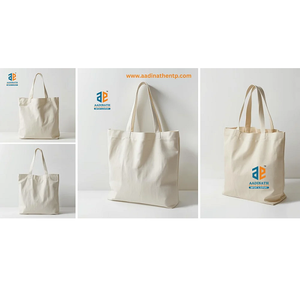 Elegante bolsa de lona de algodón con logotipo personalizado Bolsa reutilizable duradera ecológica para uso diario - Product Image 2