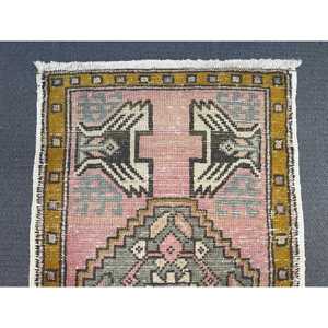 พรมตุรกี 1.7x3.1 ฟุต (53x94 ซม.) สีชมพูลายจุด พรมวินเทจ - Product Image 5