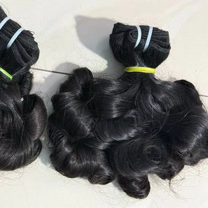 100% extensions de cheveux humains indiens Remy ondulés rebondissants bruts cheveux de temple vierges non transformés cheveux indiens bruts naturels fournisseur en gros - Product Image 1