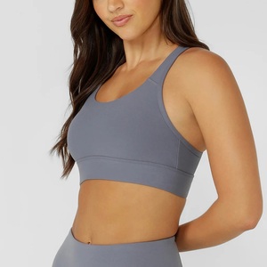 Customizable Lightweight Breathable Running Sports Bra High Quality Removable Pads XL Yoga Racerback Vest with Front Logo - Product Image 3