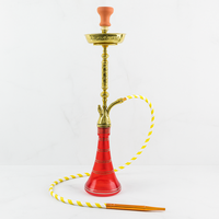 Ensemble de chicha traditionnel de style arabe en acier inoxydable et verre, finition laquée or, argent, rouge, noir, conception OEM, fourniture d'usine