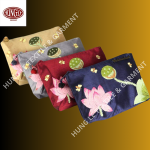 กระเป๋าสตางค์มีซิปแบบยูนิเซ็กส์วินเทจกระเป๋าถือทรงสี่เหลี่ยมปักด้วยมือสวยงามมีดีไซน์ตกแต่ง - Product Image 2