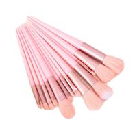 Ensemble de 13 pinceaux de maquillage professionnels en poils synthétiques doux et non pelucheux, à manche en plastique, pour blush, OEM/ODM, offre spéciale