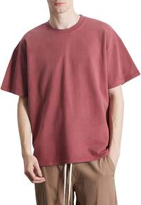 T-shirts surdimensionnés pour hommes en coton lourd délavé à l'acide, tee-shirt unisexe ample à manches courtes, vêtements décontractés de rue pour hommes - Product Image 4