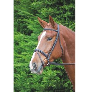 บังเหียนม้าทำจากหนังแท้สีน้ำตาล/ดำ/ซังข้าวโพด/เต็ม/XF พร้อมยางสำหรับขับขี่ - Product Image 5