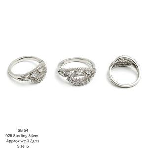 Anillos de boda de compromiso de Plata de Ley 925 de lujo al por mayor joyería fina Zirconia cúbica (CZ) diamante ajuste personalizado mujeres - Product Image 2