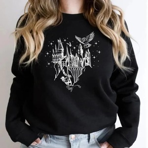 Jersey de manga larga Wizard Castle Sudadera para hombres Mujeres Magical School Hoodie Top con 'Believe Magic' para la temporada de otoño - Product Image 2