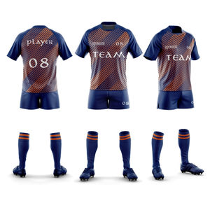 Maillot de football américain respirant noir de haute qualité, uniforme de rugby, ensemble de rugby surdimensionné avec broderie cousue en stock - Product Image 4