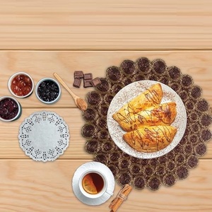 Handcrafted Beautiful Beaded Placemat for Dining <b>Table</b> Dark Gold <b>Copper</b> Decorative Mats & Pads for Weddings & Other Functions - Product Image 4