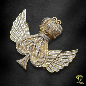 Pendentif Initial Royal Hip Hop personnalisé votre lettre porte-bonheur/numéro Ice Out Moissanite Diamond Initial Diamond - Product Image 3