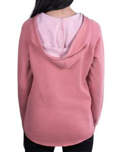 Sweat à capuche pour femmes léger délavé poussiéreux rose sweat à capuche avec logo personnalisé imprimé tissu doux OEM ODM personnalisé - Product Image 3