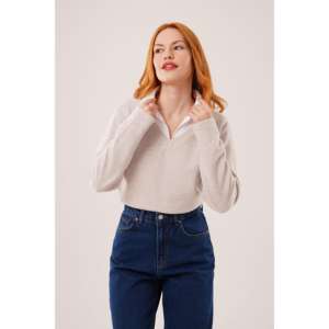 Blusas de punto al por mayor con adornos de piedras y detalle de cuello de camisa - Product Image 5