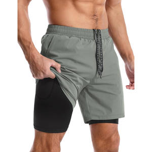Custom Athletic Mesh <b>Shorts</b> <b>with</b> Compression Liner <b>Phone</b> <b>Pocket</b> Sporty Style for Workout Sports Fitness Gym Running Jogging - Product Image 1
