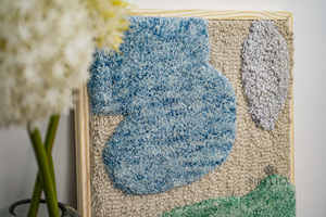 Pintura de pared de lana de estilo moderno hecho a mano, diseño Art Deco para decoración de sala de estar - Product Image 4