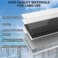 Panneaux photovoltaïques monocristallins à demi-cellules haute tension, efficacité de 22 %, garantie de 25 ans, système de stockage d'énergie solaire
