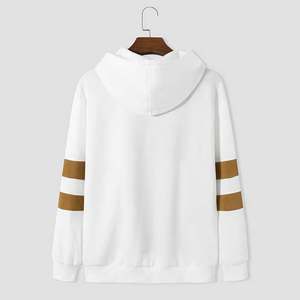 Sudadera con Capucha a Rayas Blancas y Marrones para Hombre, Estilo Casual, Streetwear - Product Image 2