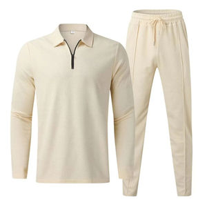 Chándal de hombre con cremallera para hombre, cortavientos de dos piezas con logotipo, duradero, sin costuras, de talla grande, entrenamiento físico, correr, trotar - Product Image 1
