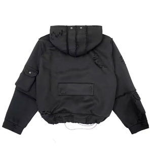 Logo personnalisé unisexe hiver hommes Vintage sweats à capuche en détresse sweat à capuche graphique pull lavé à l'acide sweats à capuche 100% coton - Product Image 2